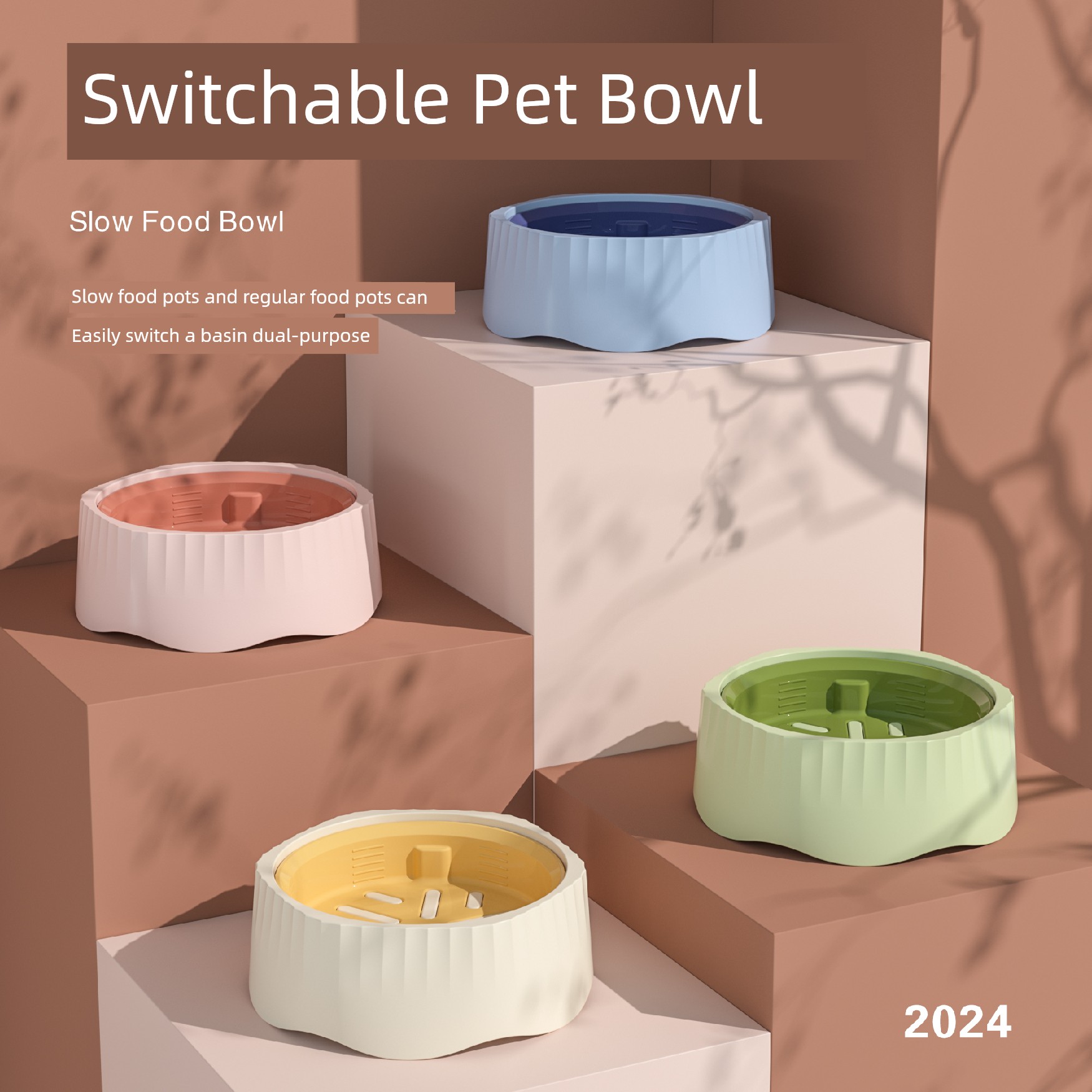 Dog Slow Food Bowl Small Size Dogs Anti-Tumble Slow Feeding Bowl Cat Bowl Dog Bowl Non Slip Large Dog Dog Food Dog Basin Anti-Chye Pet Bowl