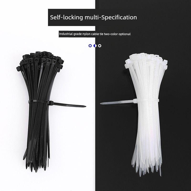 100 Ties 1 Pack +5 M Nylon Rope 1+6 M Electrician Tape 1 Roll