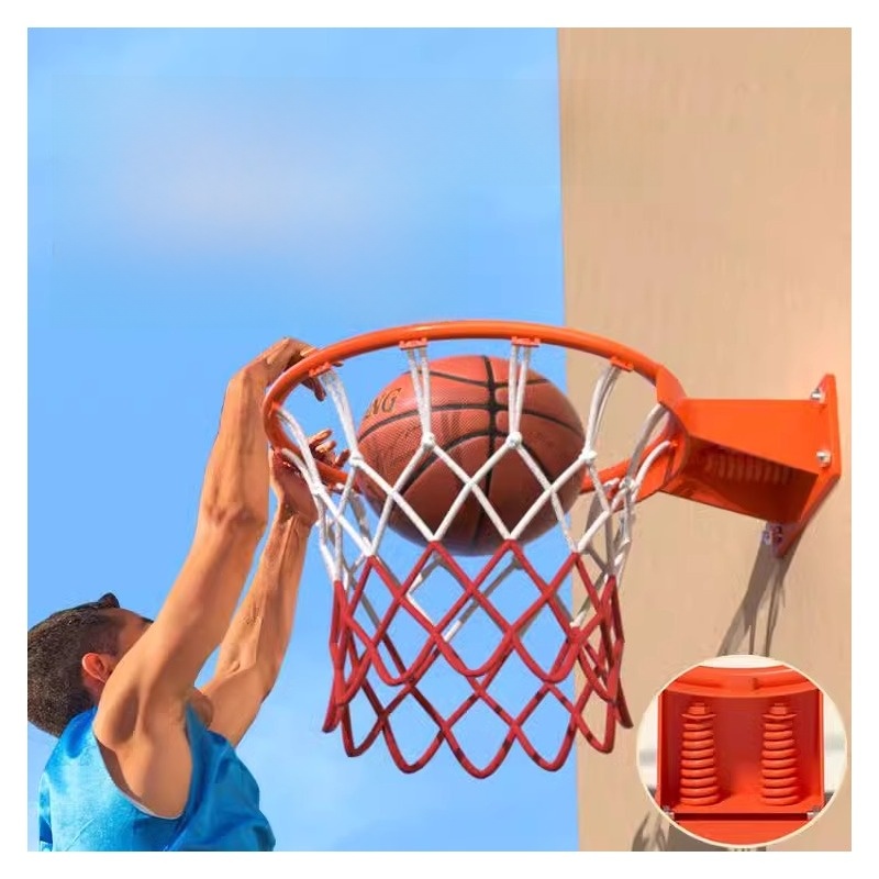 Basketball Hoop Adult Standard Basketball Hoop Kids Wall-Mounted Shooting Frame Outdoor Portable Home Perforated Rim Wall