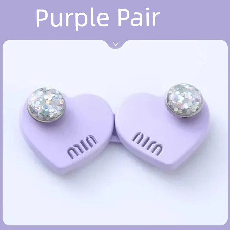 [9.9 Yuan for 3 Pieces] Rhinestone Heart Collection Belt Buckle Waist Big Change Small Adjustable Buckle Button Women's Pants Waist Tightening Handy Gadget