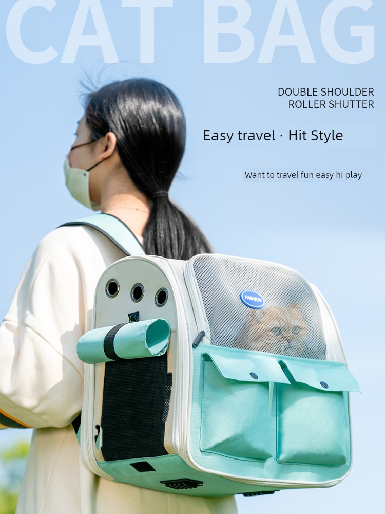 Cat Bag Outdoor Portable Cat Backpack Shoulder Anti-Stress Large Capacity All Year Round Neutral Portable Cat Schoolbag Supplies