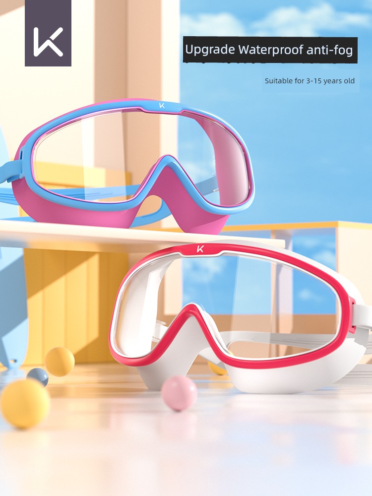 Keep Children's Swimming Goggles Swimming Glasses Waterproof Anti-Fog HD Boys Girl Large Frame Diving Professional Equipment Suit