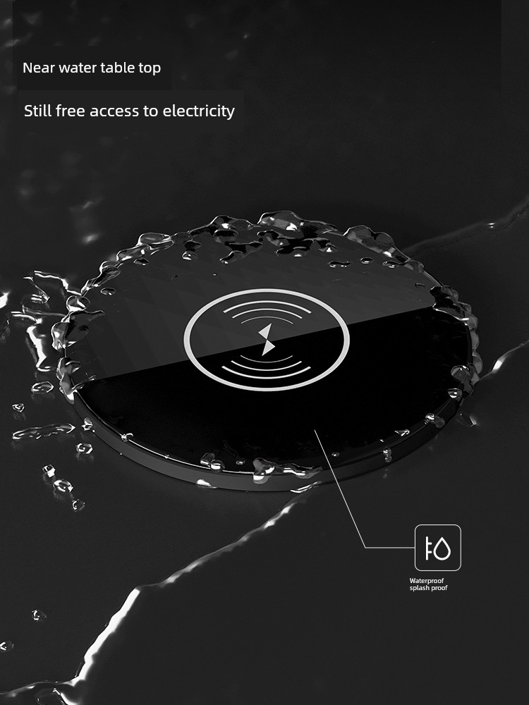 Hydraulic Lift Socket Embedded Kitchen Island Wireless Kitchen Power Strip Waterproof Hidden Desktop Switch Socket