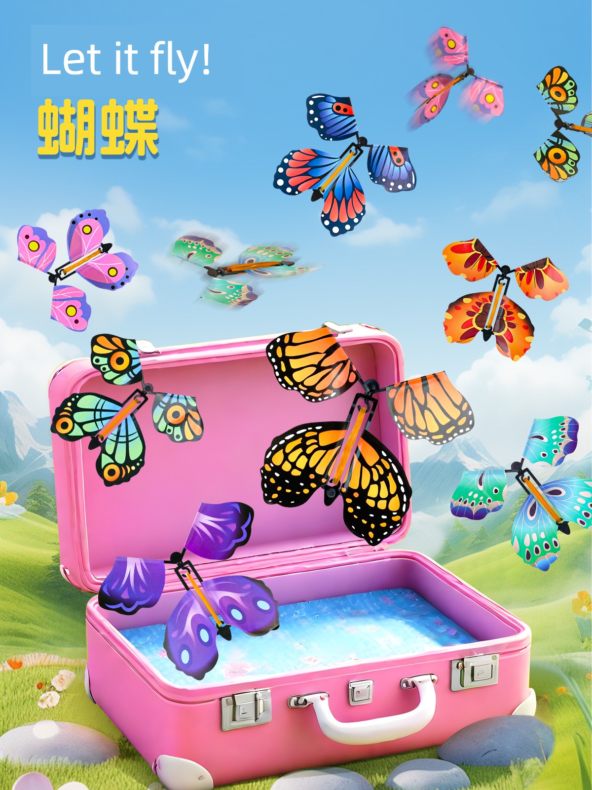 Flying Butterfly Decompression Toy Kids Handmade DIY Flying Butterfly Trick Parent-Child Interaction Toys Birthday Gift