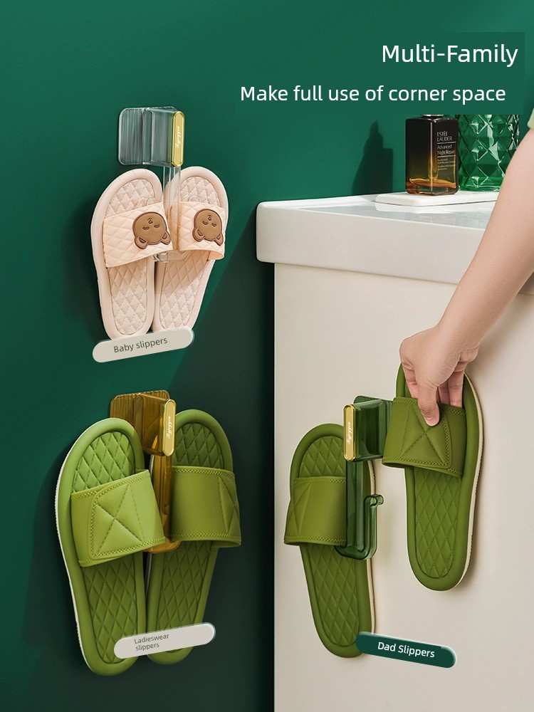Slipper Rack Bathroom Punch-Free Toilet Rack Shoe Storage Fantastic Toilet Wall Hanging Rack Drain Rack