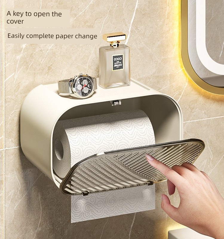 Toilet Tissue Box Waterproof No Hole Drilling Required Toilet Paper Toilet Toilet Paper Box Toilet Paper Rack Creative Toilet Paper Roll Box