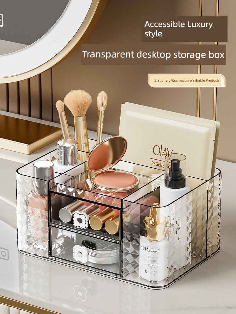 Cosmetics Storage Box Desktop Fancy Dresser Lipstick Eyebrow Pencil Finishing Box Skincare Shelves Stationery Box