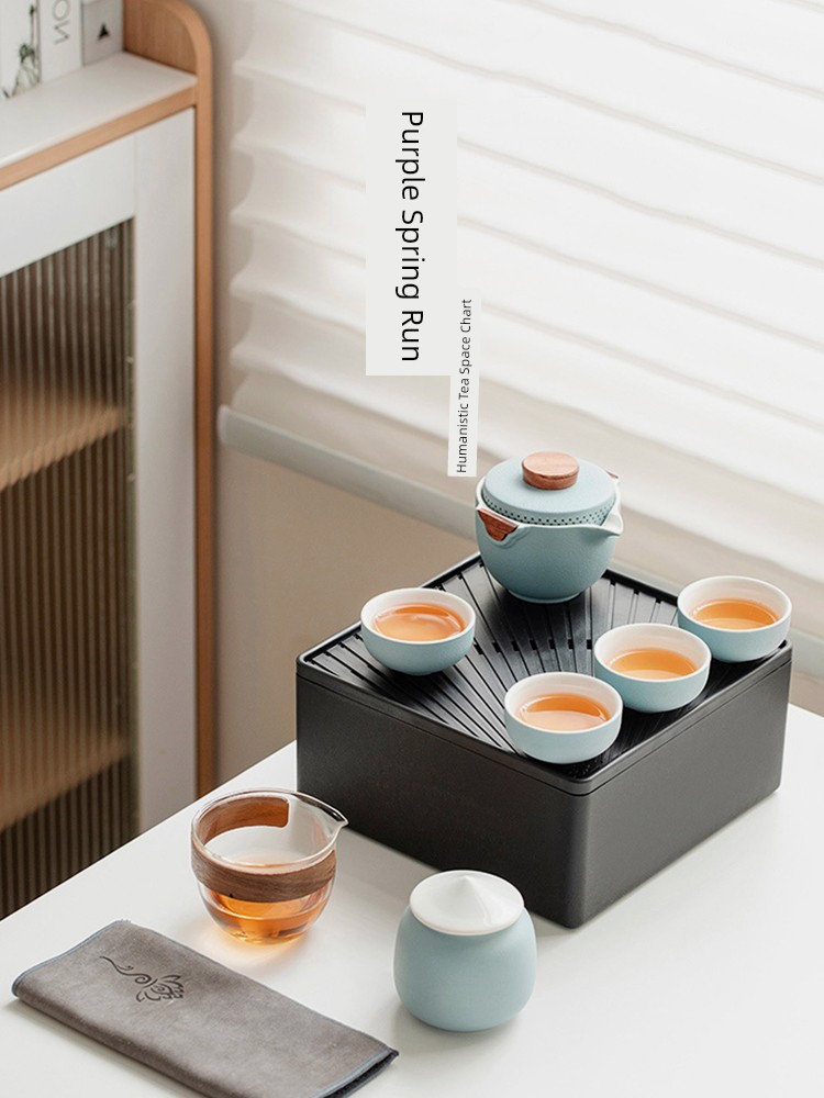 Jojo's L. Pd. Ziquan Jian. Ceramic Travel Tea Set Suit Portable Quick Cup Tea Set