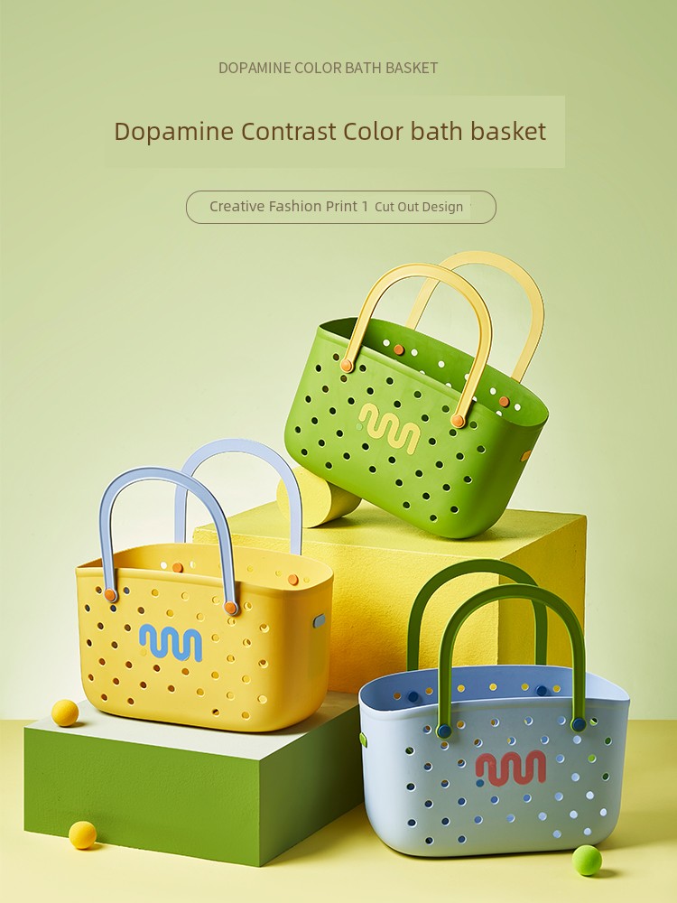 Bath Cabas Bath Basket Satchel Bathroom Wash Supplies Storage Basket Student Dormitory School Bath Shower Bath Basket