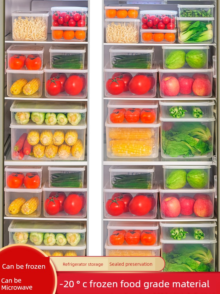 Frozen Dedicated Fresh-Keeping Box Separately Packed Case Food Grade Rectangular Organizing Box Refrigerated Storage Box in Refrigerator