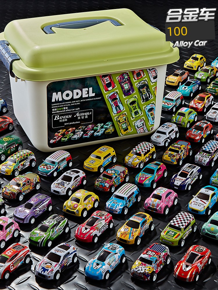 Kids Alloy Car Toy Car Boy 2-3 Years Old Baby Pull Back Car Inertia Mini Artificial Racing Model