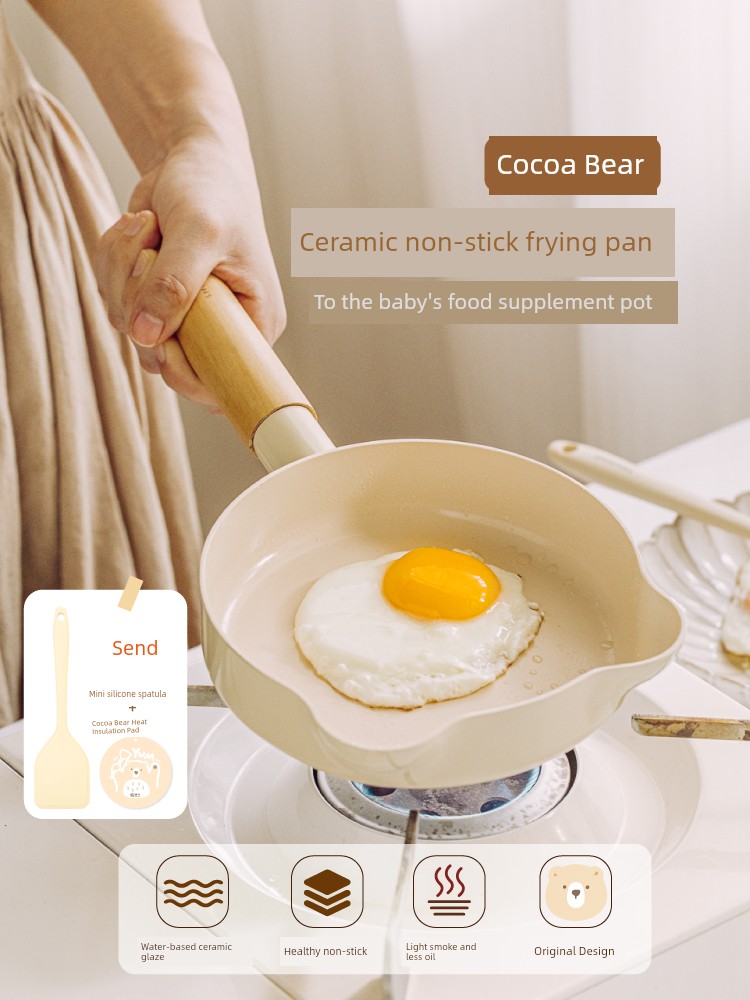 Tree Cocoa Bear Frying Pan Non-Stick Pan For Home Small Egg Frying Pan Fried Egg Steak Breakfast Special Mini Frying Pan