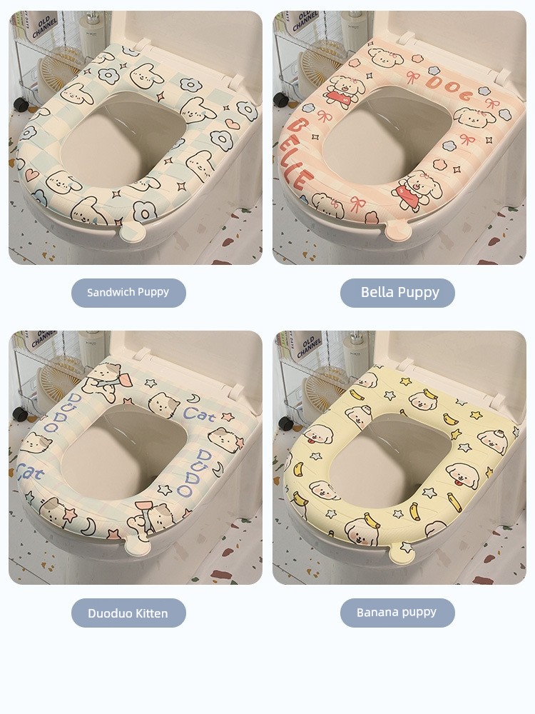 Waterproof Toilet Seat Cover Pad Summer All Year Round Universal Toilet Silicone Foam Ring Toilet Seat Cover Disposable For Home Washable