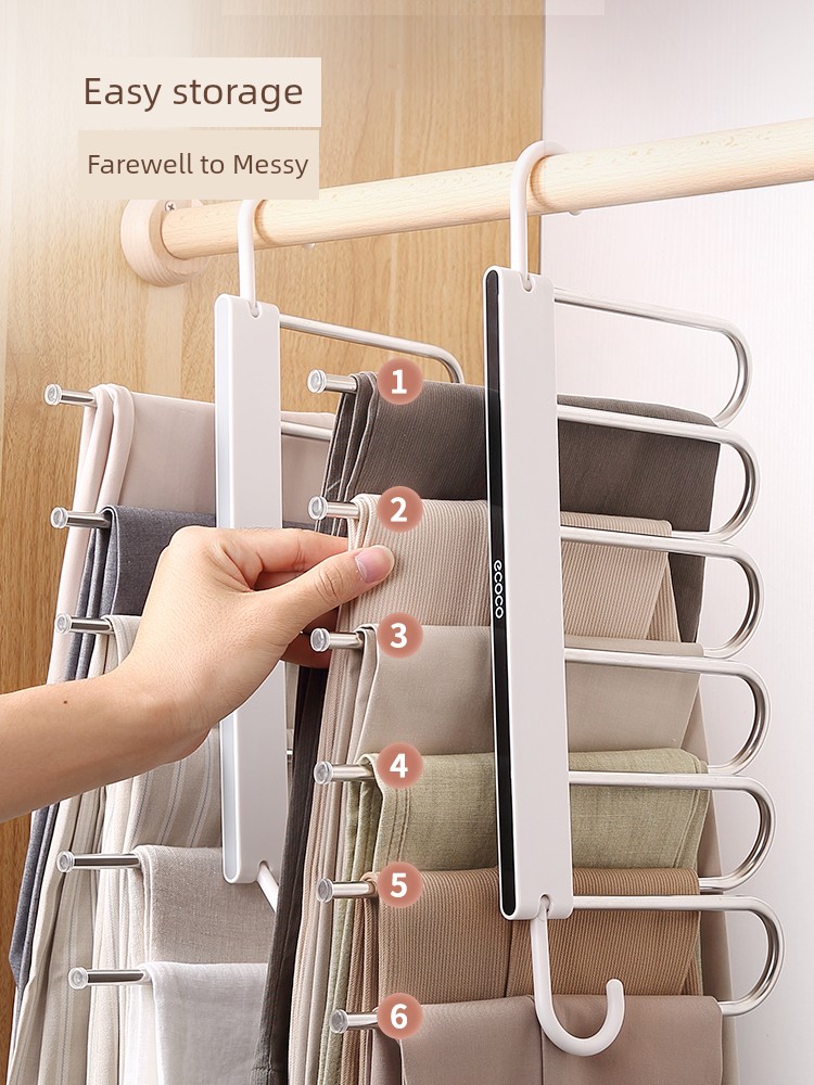 Foldable Multi-Layer Magic Wardrobe Storage Fantastic Pant Rack