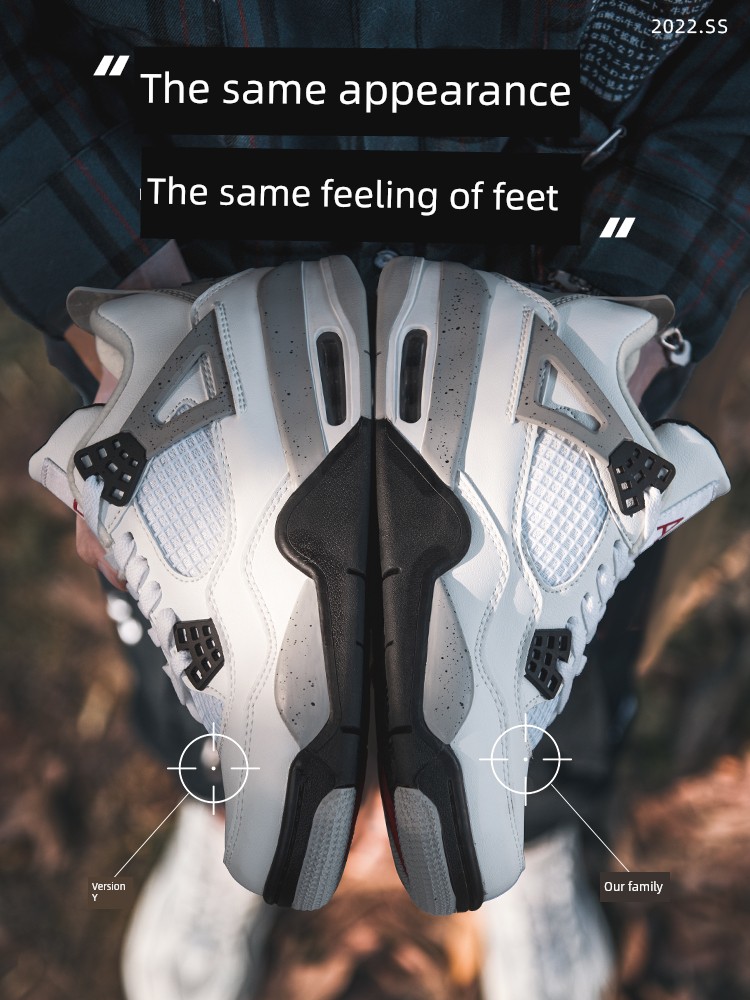 Aj4 Sneakers Men's Shoes 2025 New Arrival Spring & Fall Genuine Goods Board Shoes High-Top Putian Sports Leisure Shoes Easiest for Match Trendy Shoes