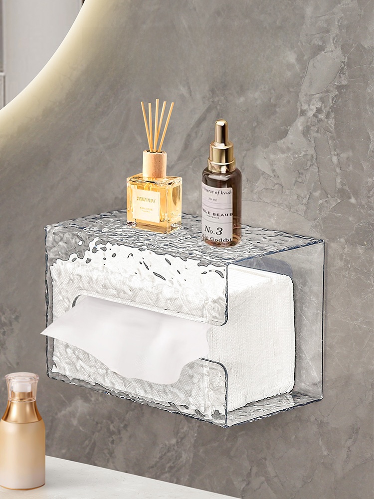 Punch-Free Storage Rack Wall-Mounted Toilet Tissue Box