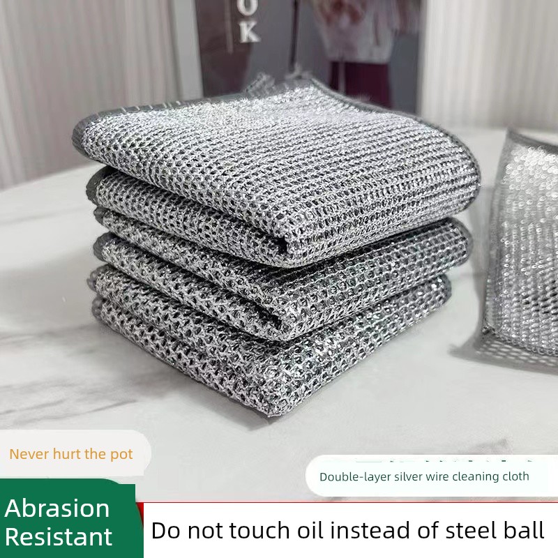Upgrade Thickened Steel Wire Rag Dishcloth Kitchen Cleaning Kids Handmade Color Paper Cut Hair Band Rubber Band
