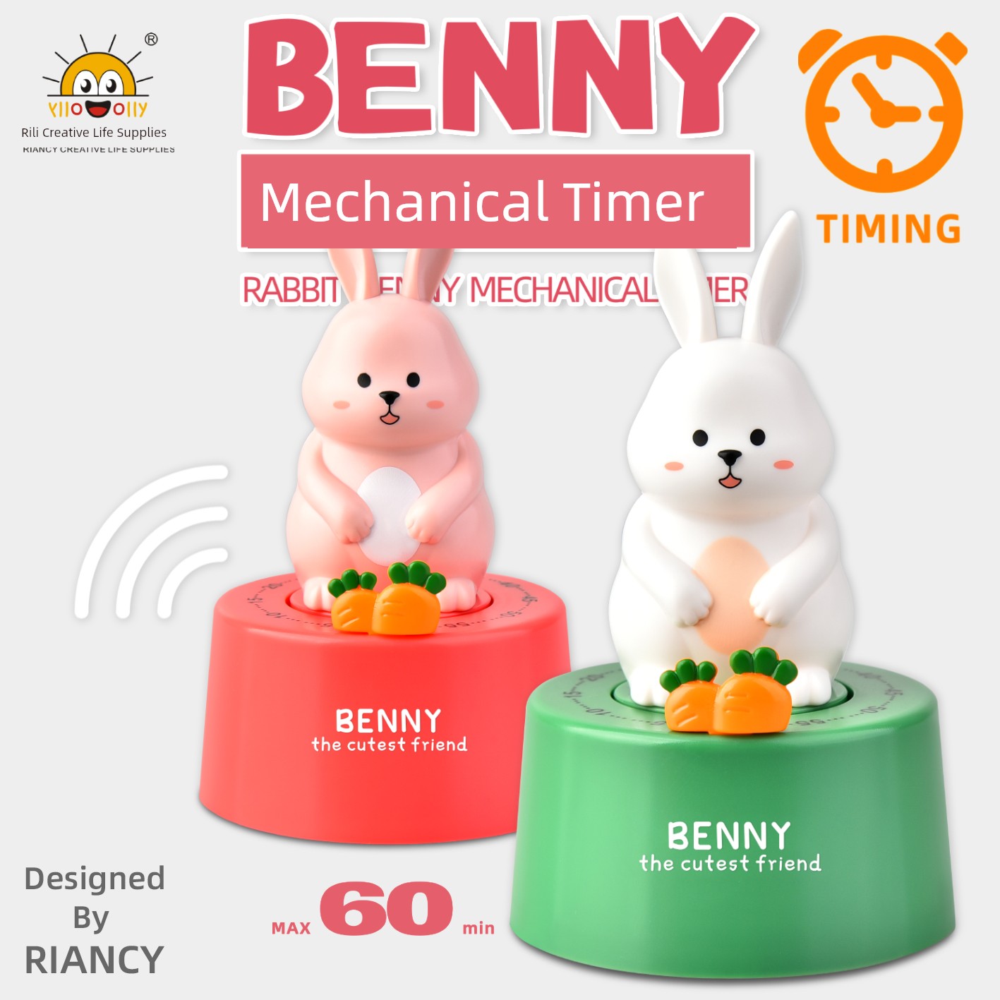 Cartoon Mechanical Kids Learning Self-Discipline Cute Time Management Students Do Brush Questions Kitchen Countdown Reminder