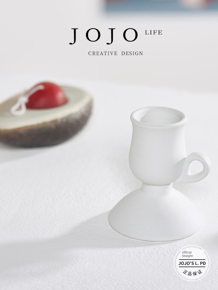 Jojo's L. Pd. Mado. Scandinavian Home Decorative Candlestick Household Ceramic Ornaments | Hemp Beans