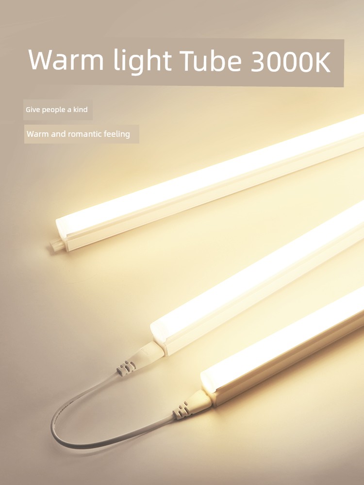 Warm Light 3000K Fluorescent Lamp Tube Warm White Yellow Bedroom Dorm Catering Commercial Light with Atmosphere T5led Bench