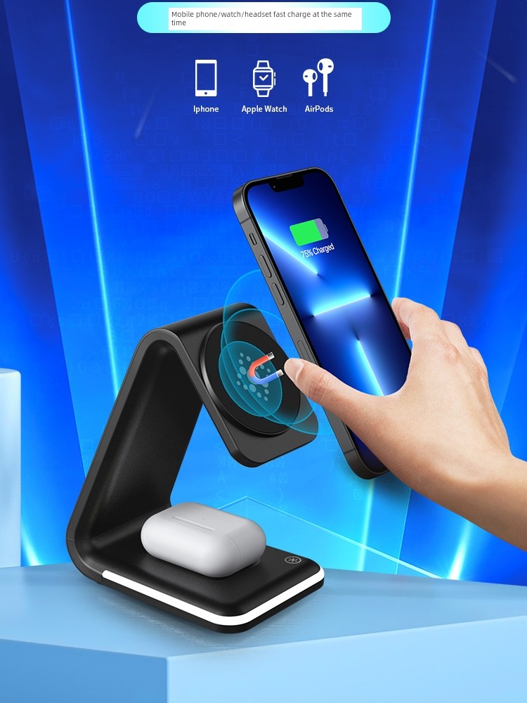 Miaoku MagSafe Three-in-One Wireless Charger Suitable for Apple 14Promax Watch Magnetic Headset AppleWatch Charging Base Iwatchs8
