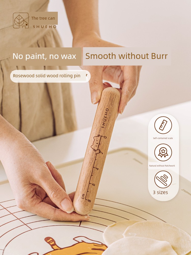 Tree Can Be Kids Rolling Pin Small Size For Home Food Grade Rosewood Rolling Pin Non-Stick Solid Wood Stick Mini Dough Kneading