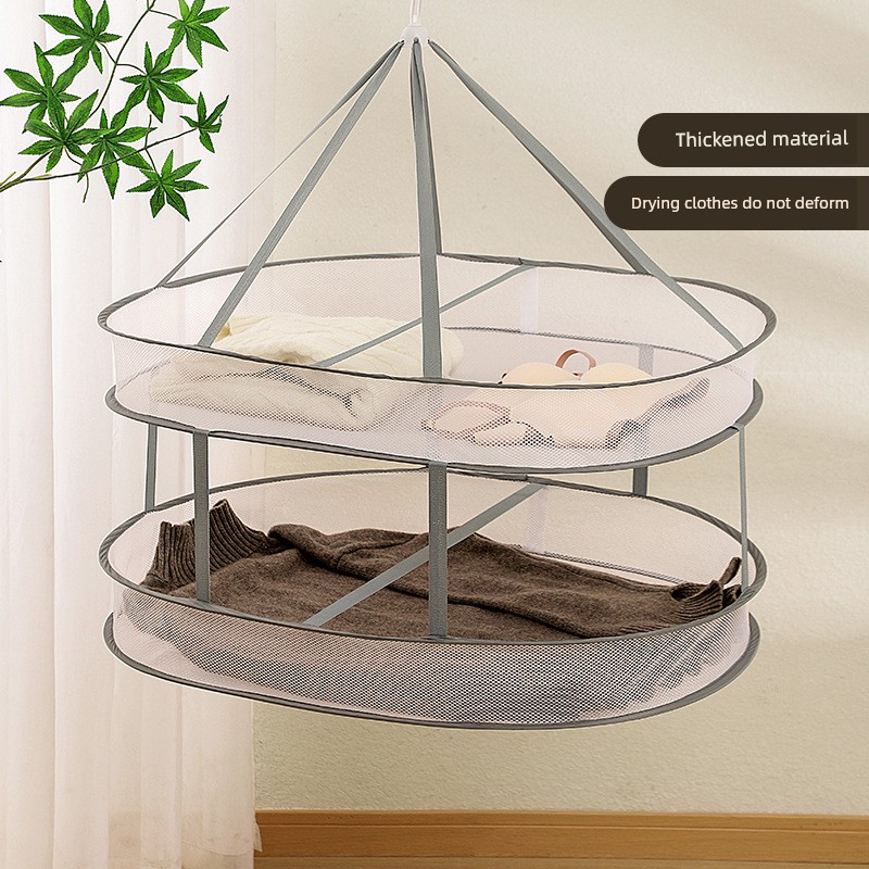 For Home Foldable Net Laundry Basket Drying Clothes Net Sweater Woolen Sweater Anti-Deformation Tile Clothes Basket Sock Handy Gadget
