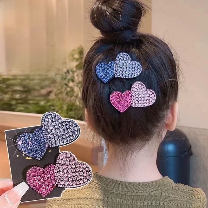 Summer Heart Handy Gadget Little Girl Adult Rhinestone Barrettes