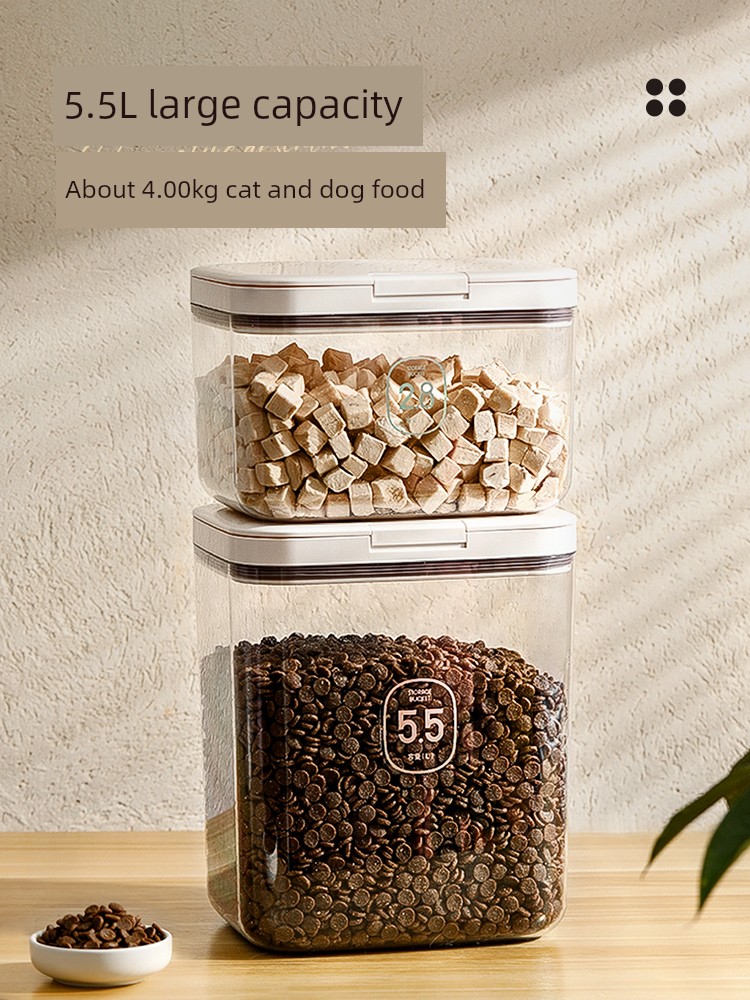 Cat Food Storage Bucket Dog Food Sealed Barrel Moisture-Proof Grain Bucket Pet Food Sealed Cat Food Can For Home Storage Box
