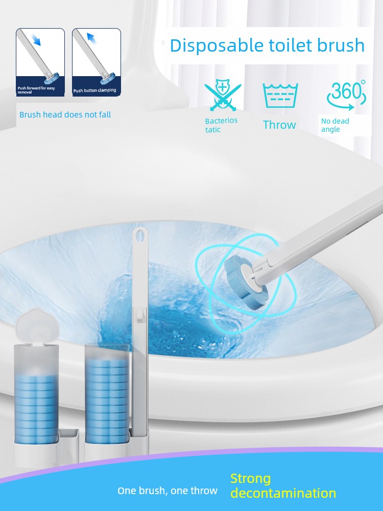 Disposable Toilet Brush Wall-Mounted For Home No Dead Angle Toilet Brush Replacement Head Suit Cleaning Gadget