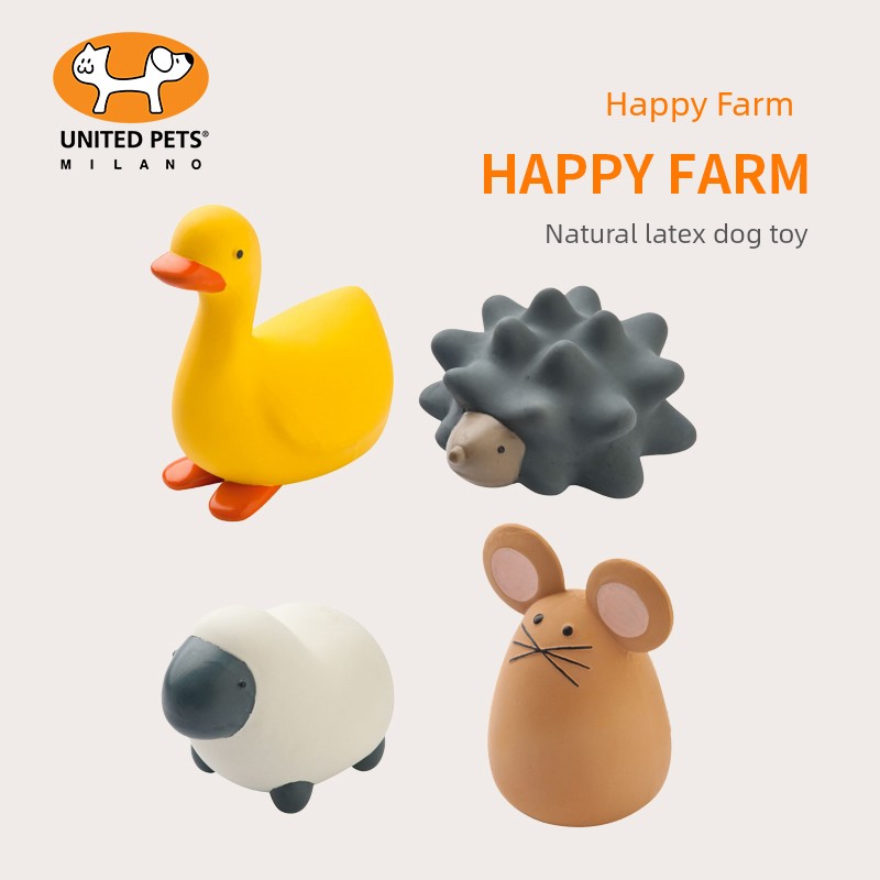 Big Sale Unitedpets Pet Dog Toy Small Size Dogs Teddy Bite-Resistant Puppy Latex Sound Happy Farm