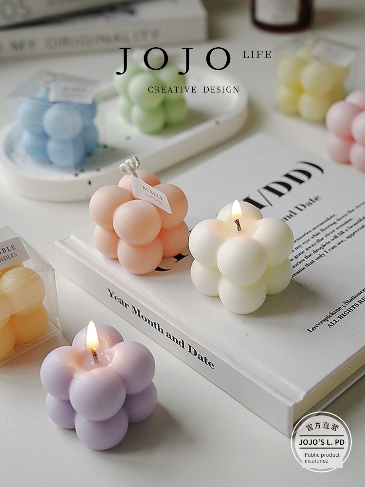 Jojo's L. Pd. Mr. Grocery. Small Rubik's Cube Aromatherapy Candle Birthday Gift | Fafei