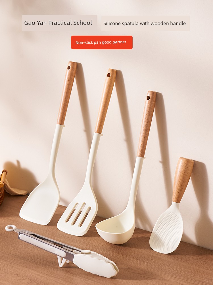 Jie'an Xi Silicone Spatula Non-Stick Pan Dedicated Cooking Shovel For Home High Temperature Resistant Fried Soup Spoon Kitchenware Suit