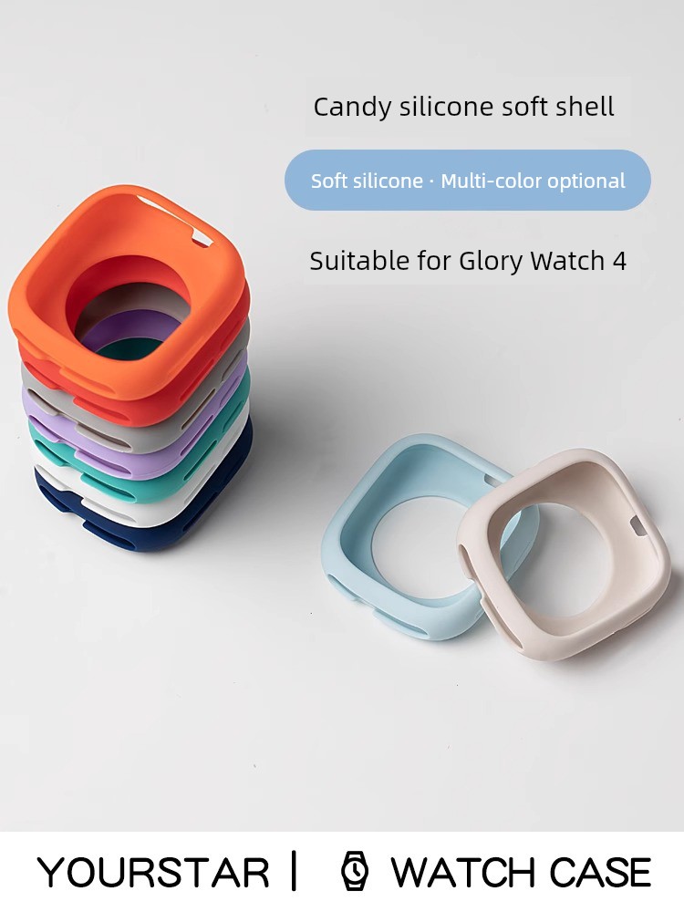 Applicable Honor Watch 4 Silica Gel Protective Shell Huawei Honor 4 Generation Protective Case All-Inclusive Drop-Resistant Honor Watch 4 Generation Case New Arrival Accessories Men's and Women's Soft Silicone Summer Silicone Case 4 Generation