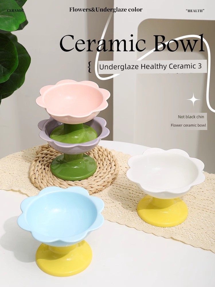 Ceramic Anti-Tumble Pet Supplies Cat Bowl