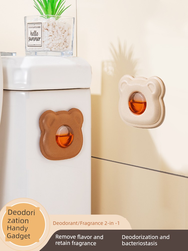 Self-Adhesive Toilet Deodorant Stickers Cartoon Bear Toilet Stickers Bathroom Waterproof Aromatherapy Deodorant Toilet Decorative Sticker