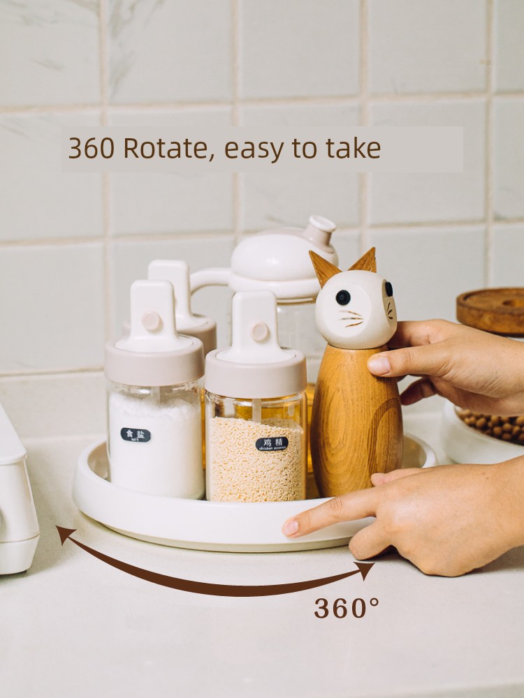 Tree Rotatable Seasoning Tray Storage Box Kitchen