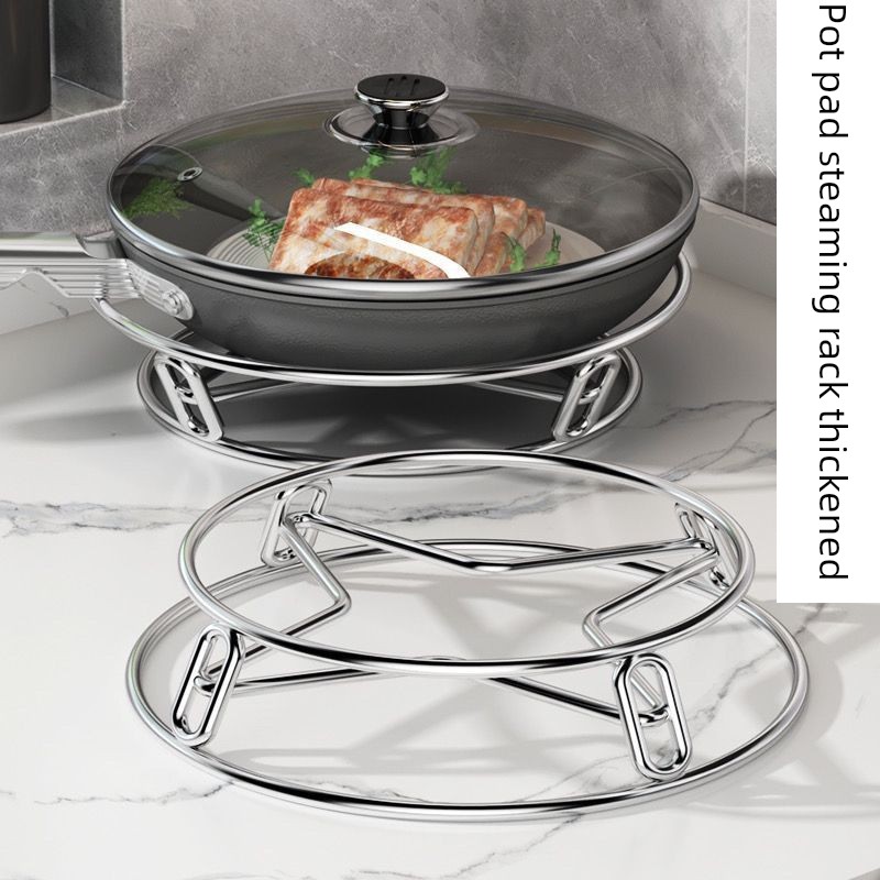 Stainless Steel Pot Rack Extra Thick For Home Kitchen Rack Multi-Functional Insulation Bracket Oven Mitts Storage Steamer