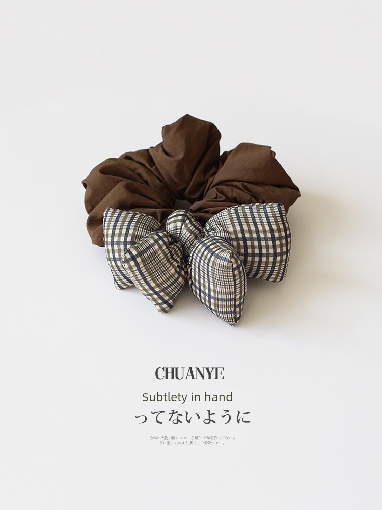 Kawano Ornament Kawano Artsy Style Bubble Cotton Feeding Cotton Bowknot Hair Ring Large Intestine Ring Hair Rope Ponytail Rubber Band