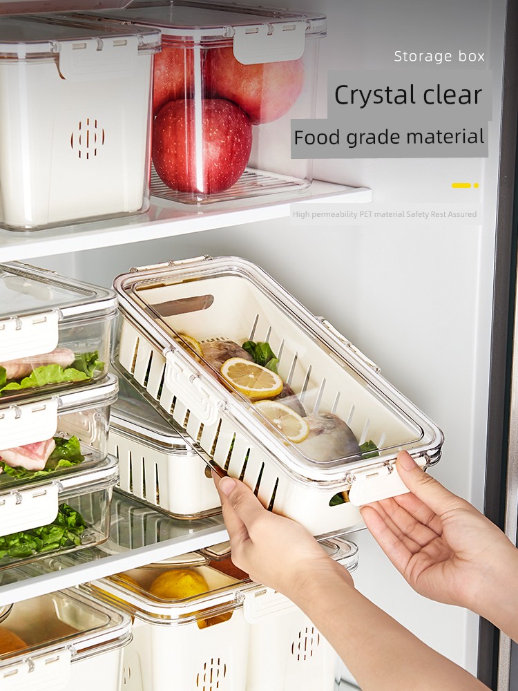 Refrigerator Storage Box Food Grade Fresh-Keeping Special Kitchen Fruit Meat Frozen Storage Organization Handy Gadget Convenient Packing