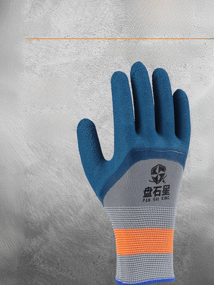 Rubber Labor Gloves Abrasion Resistant Non Slip Car Repair Abrasion Resistant Rubber Rubber Hanged Non Slip Breathable for Special Work on Construction Site