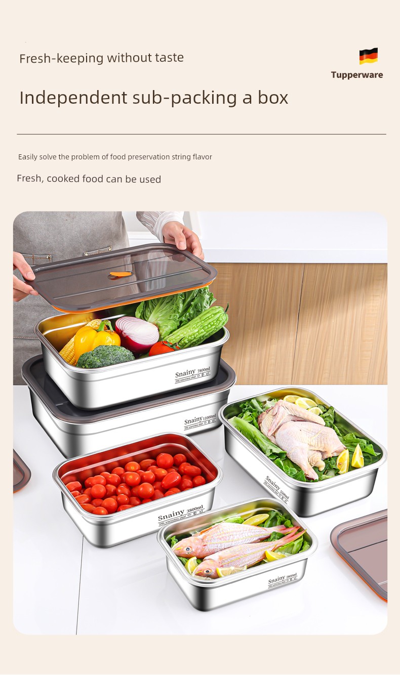 Rectangular Thickened 316 Stainless Steel Dish with Lid