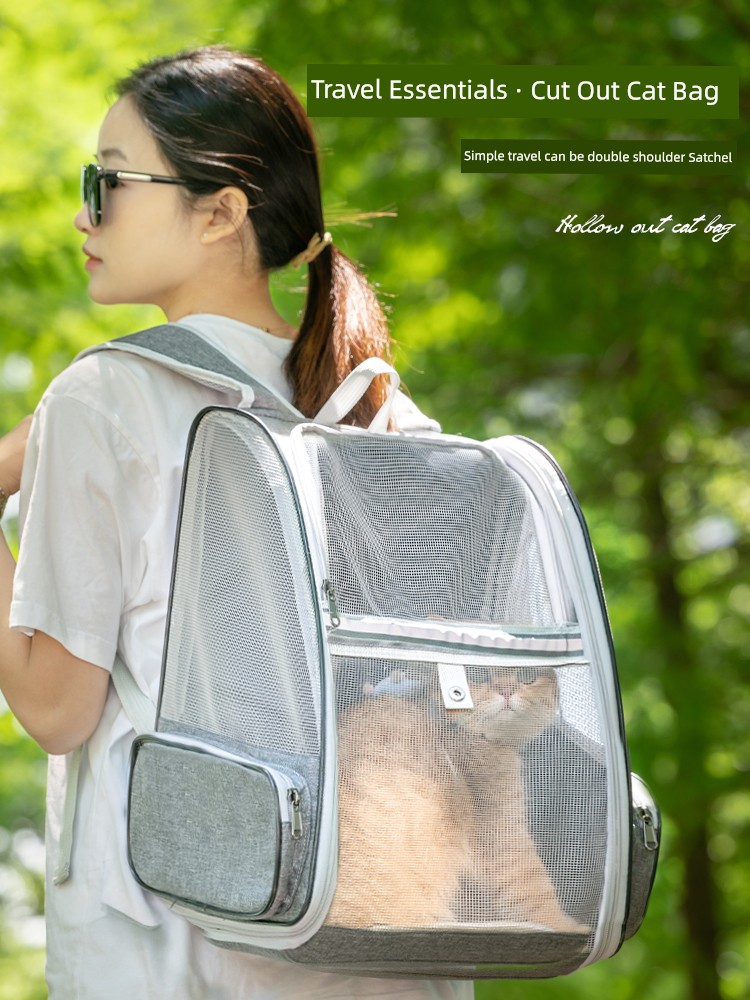 Cat Bag Large Capacity Outdoor Portable Cat Backpack Breathable Anti-Stress Backpack Cat Bag Cat School Bag Dog Diaper Bag