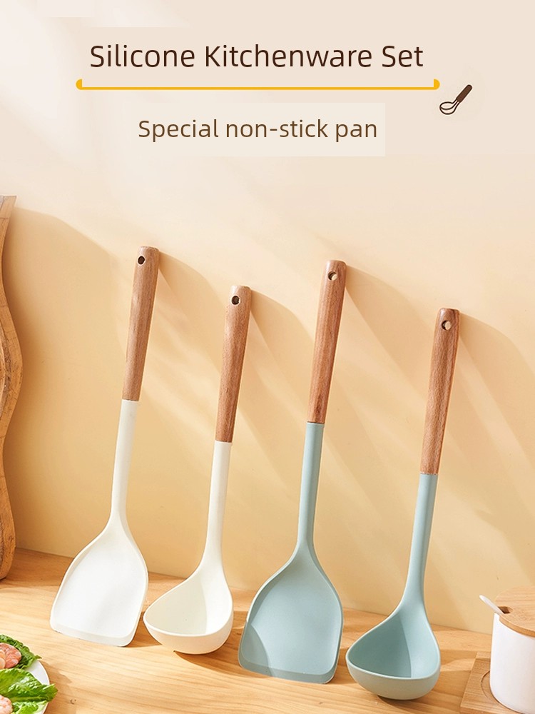 Edible Silicon Spatula Non-Stick Pan Special Household Kitchenware Non-Hurt Pan High Temperature Resistant Spatula Soup Spoon