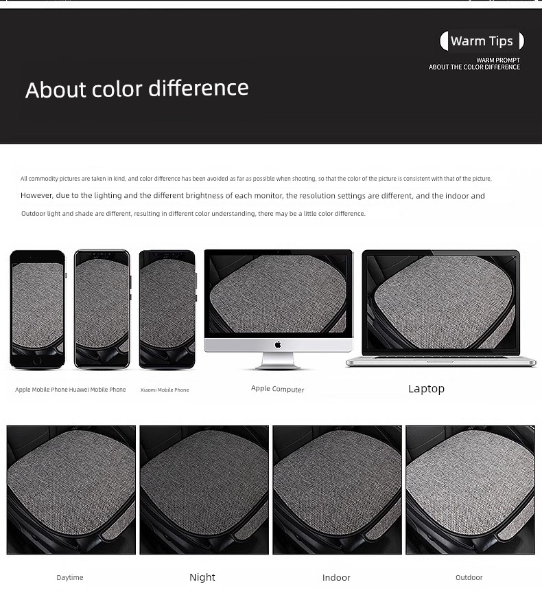 Linen Car Seat Cushion - Rear Ventilation Set