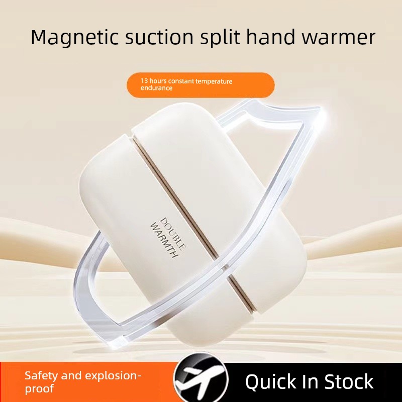 Hand Warmer Mini Portable 2024 New Arrival Separates Magnetic Charging Hand-Held Self-Heating Heating Pad Small Mini Winter USB Fantastic Heating Appliance Student Kids Hand Warmer Hot Water Bag