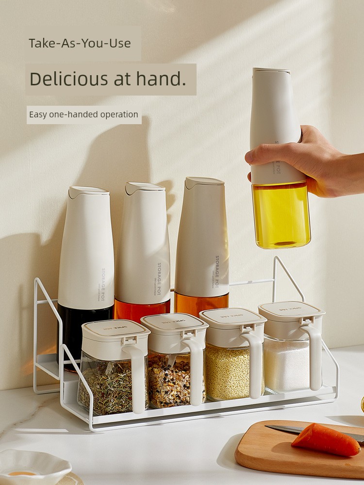 Kitchen Household Oil Can Gravity Automatic Opening and Closing Soy Sauce Vinegar Seasoning Bottle Large Capacity Glass Oil Container Oil Storage Tank
