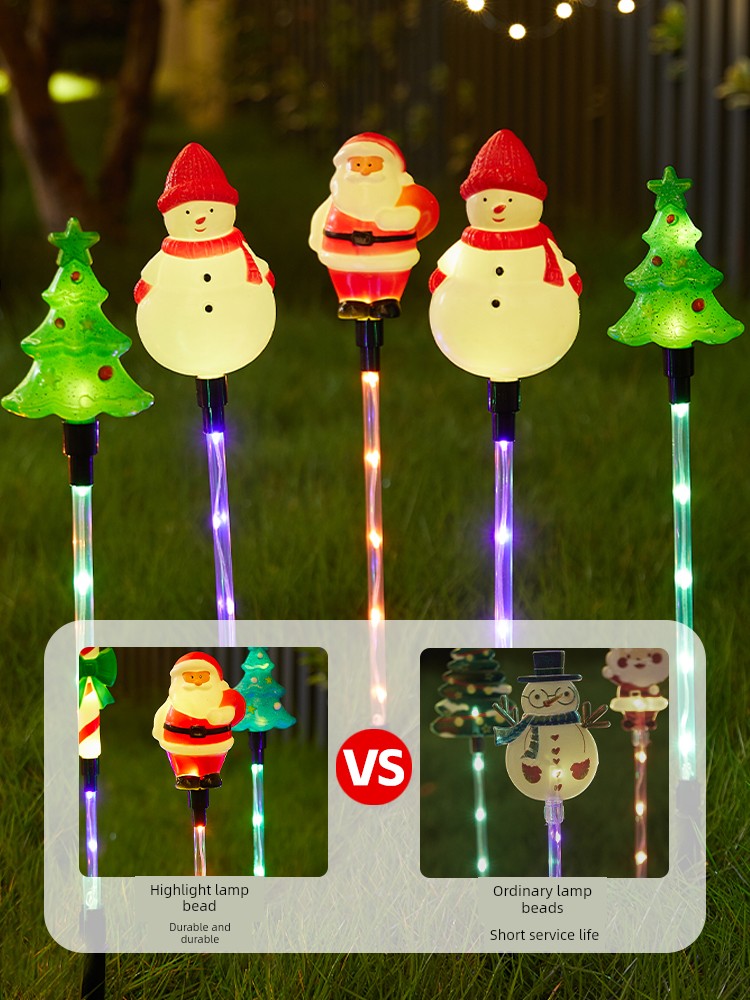 2024 Solar Christmas Decorations Christmas Deer Outdoor Atmosphere Ground Lamp Garden Courtyard Luminous Lighting Chain