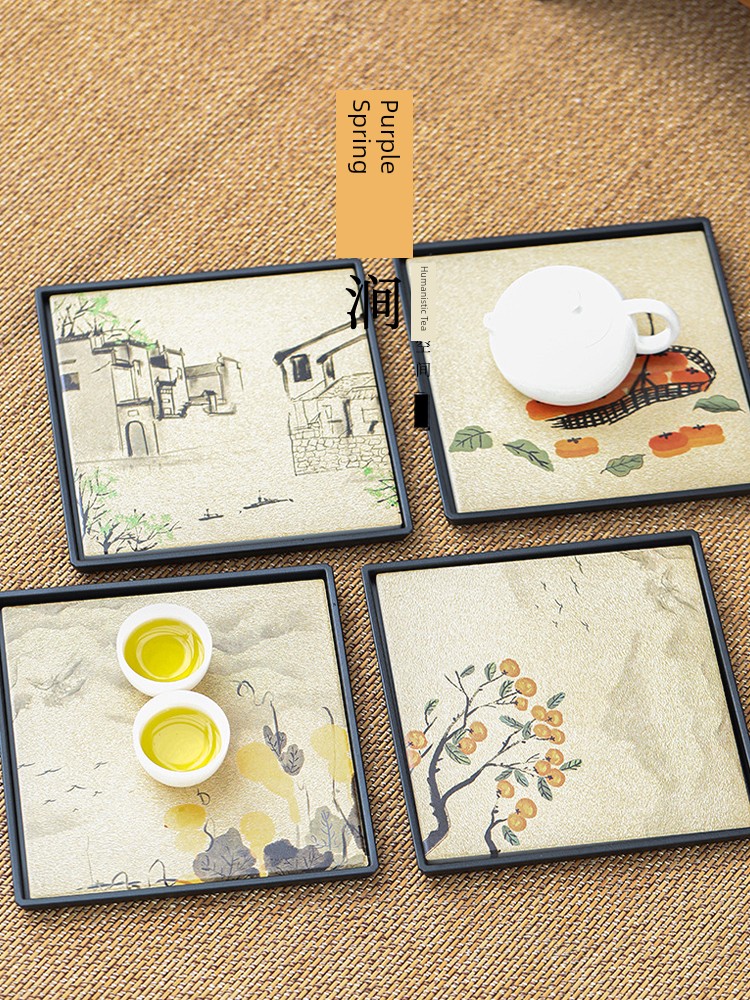 Jojo's L. Pd. Ziquan Jian. Kung Fu Tea Set Tea Tray Black Porcelain Sippy Cup Draining Teapot Platform | Covered