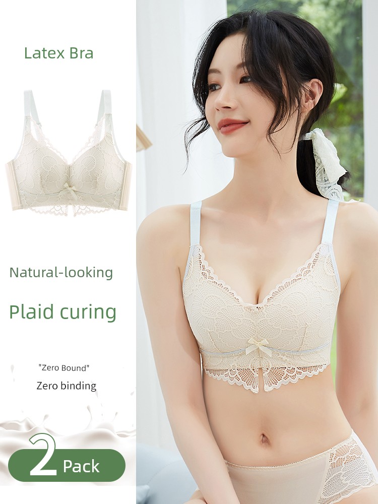 Underwear Women Push up Breast Collection Anti-sagging Big Chest Makes You Look Smaller Sexy Slimming Plus size Chubby Girl No Steel Ring Lace Bra